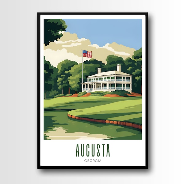 Augusta Travel Poster, Augusta Wall Art Print, Augusta Travel Art Poster, Digital Download, Printable Augusta Wall Art, Augusta golf course
