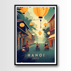 Hanoi Travel Poster, Hanoi Wall Art Print, Hanoi Travel Art, Digital Download, Hanoi print, Vietnam travel poster, Vietnam print, Hanoi gift