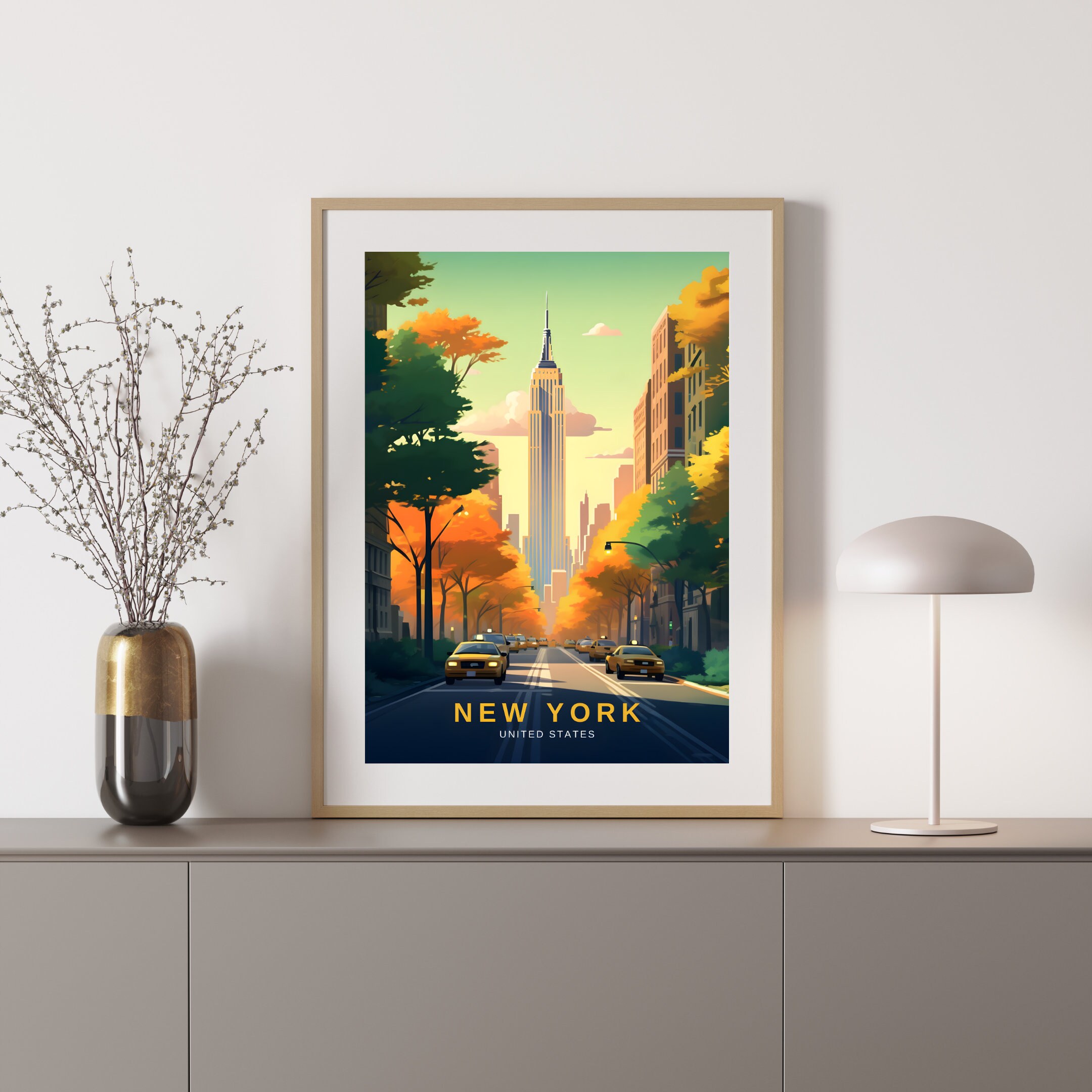 New York Travel Poster, New York Wall Art Print, New York Travel Art ...