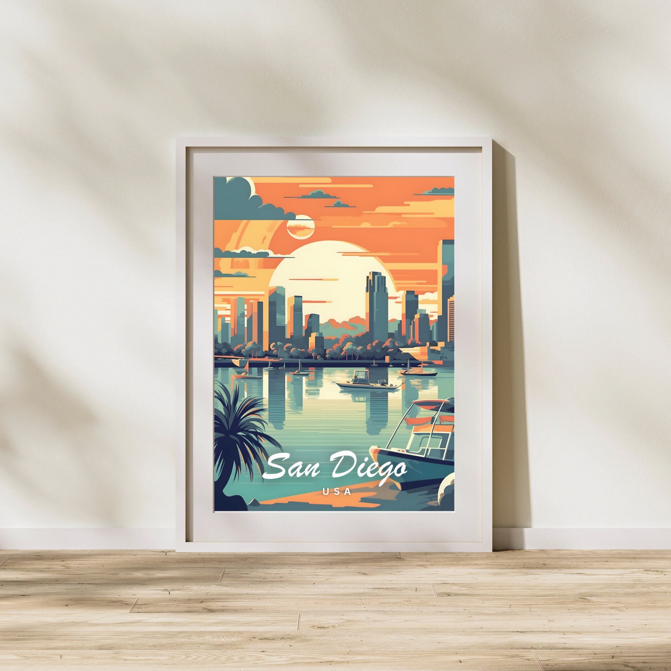San Diego Travel Poster, San Diego Wall Art Print, San Diego Travel Art ...