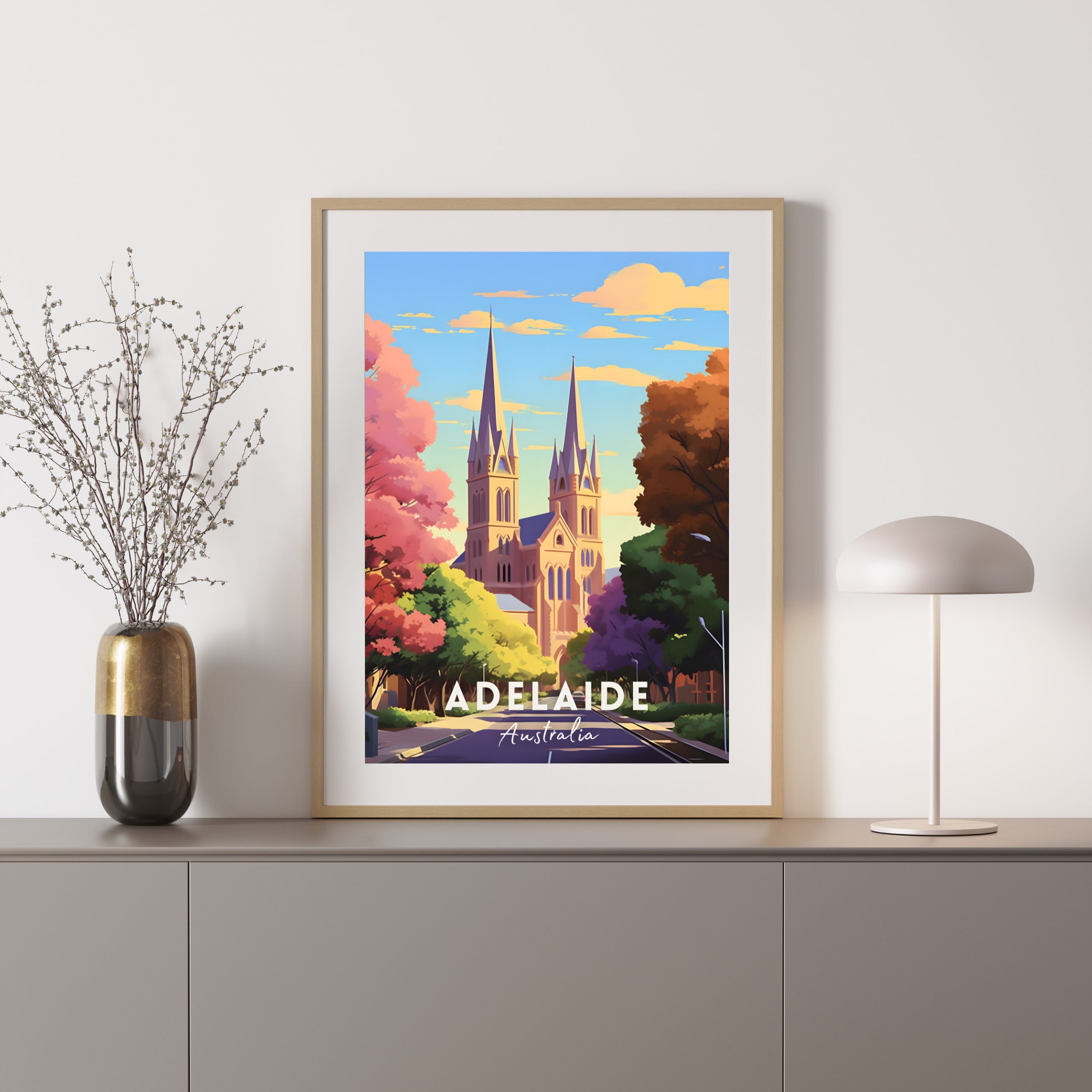 Adelaide Australia Travel Poster, Adelaide Wall Art, Adelaide Print