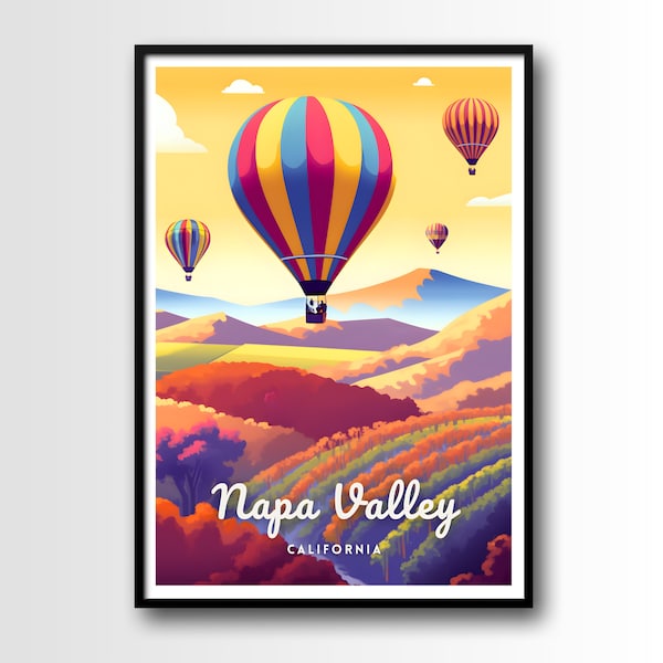 Napa Valley Travel Poster, Napa Valley Wall Art Print, Digital Download, Printable Napa Valley Wall Art, Napa Valley wall art