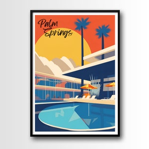 Palm Springs Travel Poster, Palm Springs Wall Art, Palm Springs print, Digital Download, Printable Palm Springs Wall art, Palm Springs gift