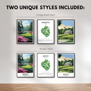 Augusta Poster Set, Augusta Print, Augusta Course Map, Augusta National ...