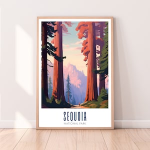 Sequoia National Park Travel Poster, Sequoia national Park Print, Sequoia National Park wall art, Digital Download, Sequoia gift