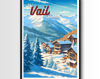 Vail Reise Poster, Vail Wand Kunst, Vail Reise Kunst Poster, digitaler Download, druckbare Vail Wandkunst, Vail Wandkunst, Colorado Wandkunst