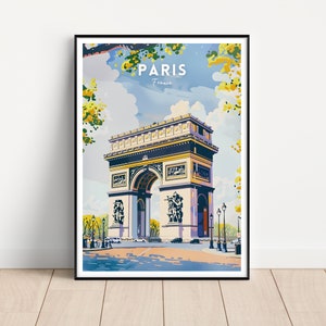 Póster de París, Arco del Triunfo, Arte mural de París, Impresión de París, Descarga digital, Arte mural de París imprimible, Arte mural de Francia, Regalo de París