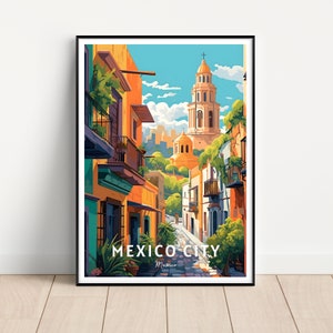Póster de viaje de la Ciudad de México, impresión de la Ciudad de México, descarga digital, arte de pared imprimible de la Ciudad de México, regalo de la Ciudad de México