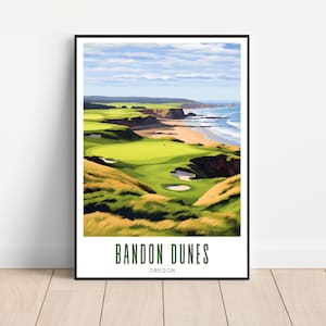 Bandon Dunes Poster, Bandon Dunes resort golf course, Bandon Dunes print, Golf course print, Bandon Dunes resort print, Golf gift idea