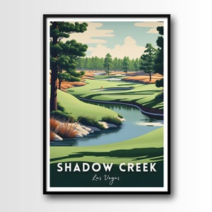 Shadow Creek Travel Poster, Shadow Creek Wall Art Print, Shadow Creek Travel Art Poster, Digital Download, Shadow Creek golf course poster