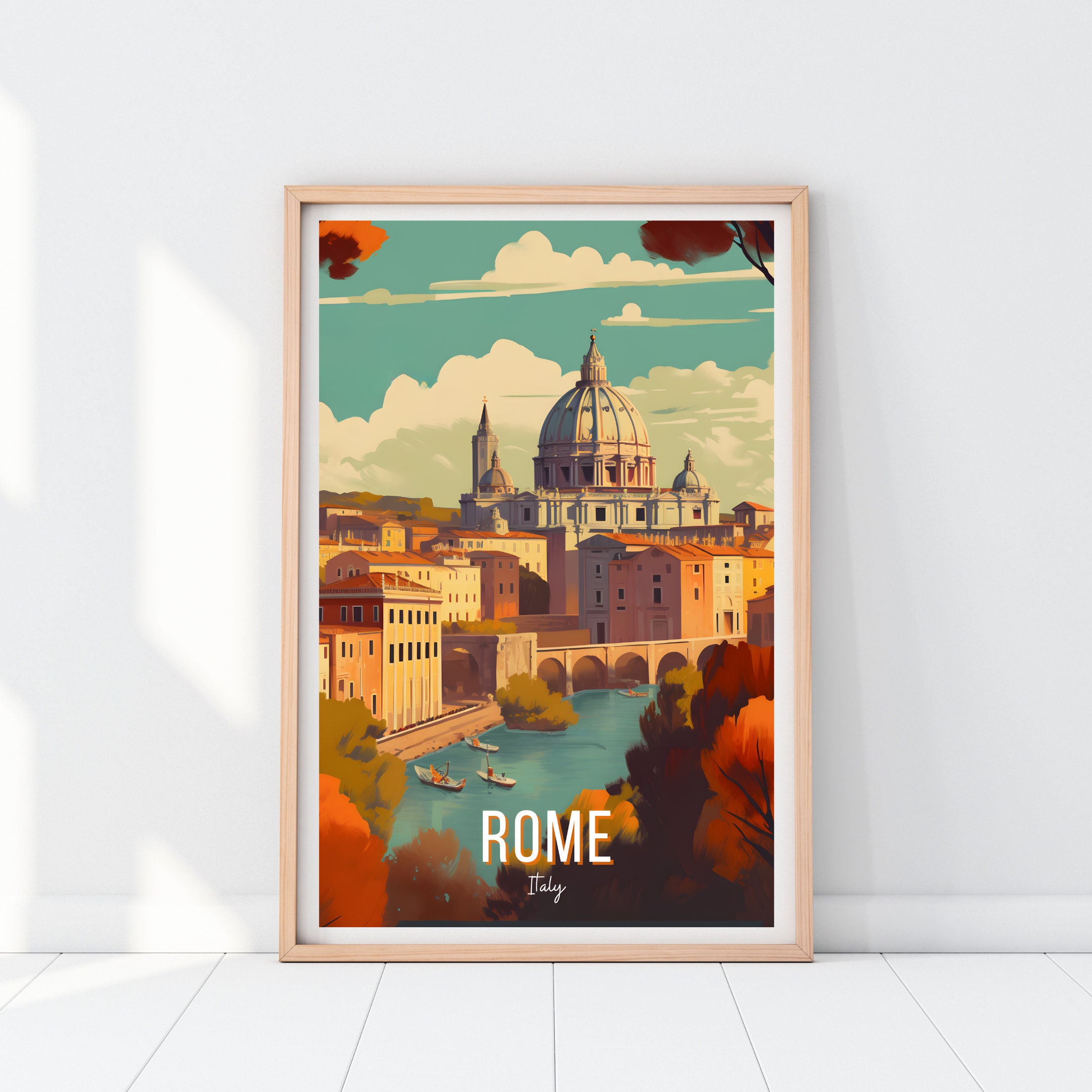 Window View Poster Rome Rome Travel Poster, Rome Print, Rome Poster, Digital Download, Rome ...