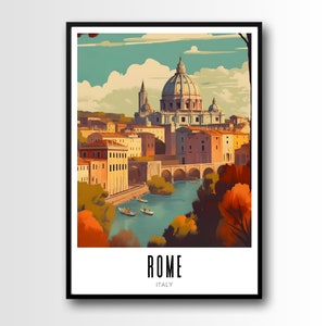 Rome Travel Poster, Rome Print, Rome Poster, Digital Download, Rome wall art, Italy Wall Art, Rome gift, Italy gift, Italy poster, Italy art