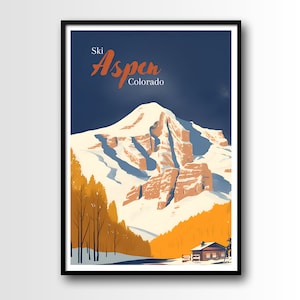 Aspen Travel Poster, Aspen Wall Art Print, Aspen Travel Art Poster, Digital Download, Printable Aspen Wall Art, Aspen wall art