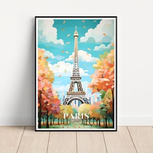 Póster de viaje de París, arte mural de París, póster de París, descarga digital, arte mural de París imprimible, impresión de Francia, impresión de París, regalo de París