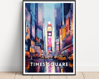 Times Square Travel Poster, Times Square Wall Art, Times Square Print, New York Poster, New York Wall Art, New York print, New York gift