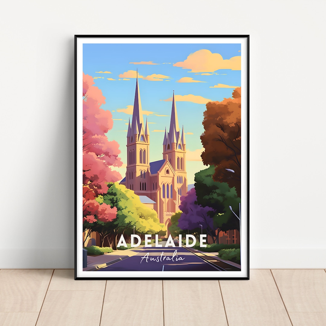 Adelaide Australia Travel Poster, Adelaide Wall Art, Adelaide Print