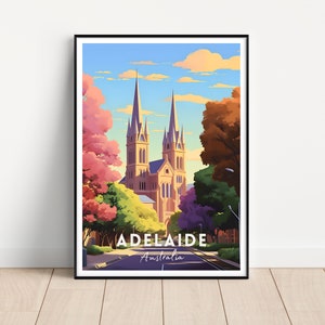 Adelaide Australia Travel Poster, Adelaide Wall Art, Adelaide Print, Digital Download, Printable Adelaide Wall Art, Adelaide gift