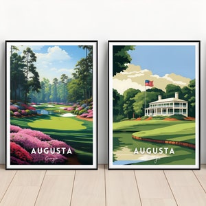 Augusta Poster set, Augusta Print, Augusta National, Digital Download, Augusta Wall Art, Augusta golf course, golf gift idea, Masters