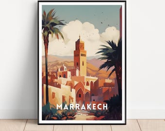 Marrakech Travel Poster, Morocco Wall Art (Digital Download)