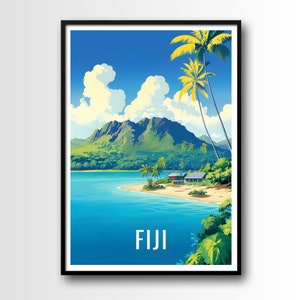 Fidschi Reise Poster, Fidschi Wandkunst, Fidschi Druck, digitaler Download, Pazifikinseln Druck, Pazifikinseln Poster, Fidschi Geschenk, Insel Kunst