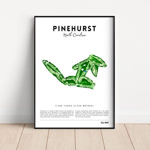 PinehurstGolfplatz Karte, Pinehurst Druck, Pinehurst Plakat, Pinehurst no. 2, Pinehurst Wall Art, Golf Geschenk, Geschenk für Ihn,