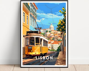 Lisbon Travel Poster, Lisbon Print, Lisbon Wall art, Digital Download, Portugal print, Portugal poster, Portugal wall art, Portugal gift