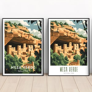 Cartaz do Parque Nacional de Mesa Verde, Impressão do Parque Nacional de Mesa Verde Dunes, Arte de parede do Parque Nacional de Mesa Verde, presente, Educação, sala de aula, caminhada