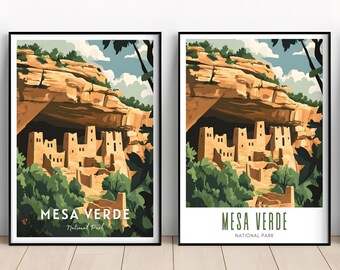 Mesa Verde National Park Poster, Southwestern Cliff Dwellings Art (Digital Download)