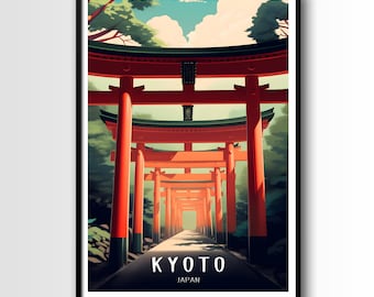 Kyoto Travel Poster, Kyoto Wall Art Print, Kyoto Travel Art, Digital Download, Kyoto print, Japan travel poster, Japan print, Kyoto gift