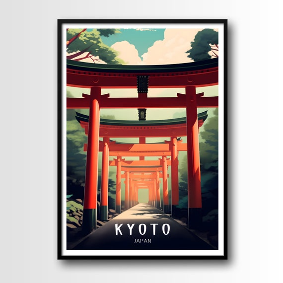 Kyoto Travel Poster, Kyoto Wall Art Print, Kyoto Travel Art, Digital Download, Kyoto print, Japan travel poster, Japan print, Kyoto gift