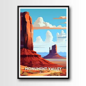 Monument Valley art , Monument Valley Travel Poster, Monument Valley Wall Art Print, Digital Download, Printable Monument Valley Wall Art