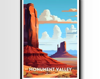 Monument Valley art , Monument Valley Travel Poster, Monument Valley Wall Art Print, Digital Download, Printable Monument Valley Wall Art