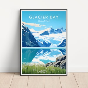 Glacier Bay National Park Travel Poster, Glacier Bay national Park Print, Glacier Bay print, Glacier Bay poster, National Park poster