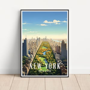 New York Travel Poster, New York poster, Central Park Poster, Digital Download, Central Park Wall Art, New York print, New York gift
