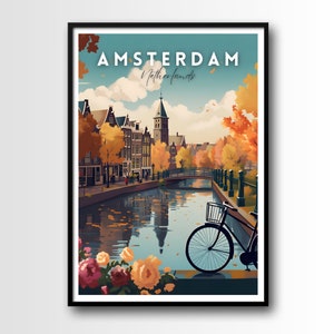 Amsterdam Reise Poster, Amsterdam Druck, Amsterdam Poster, digitaler Download, druckbare Amsterdam Wandkunst, Amsterdam Geschenk