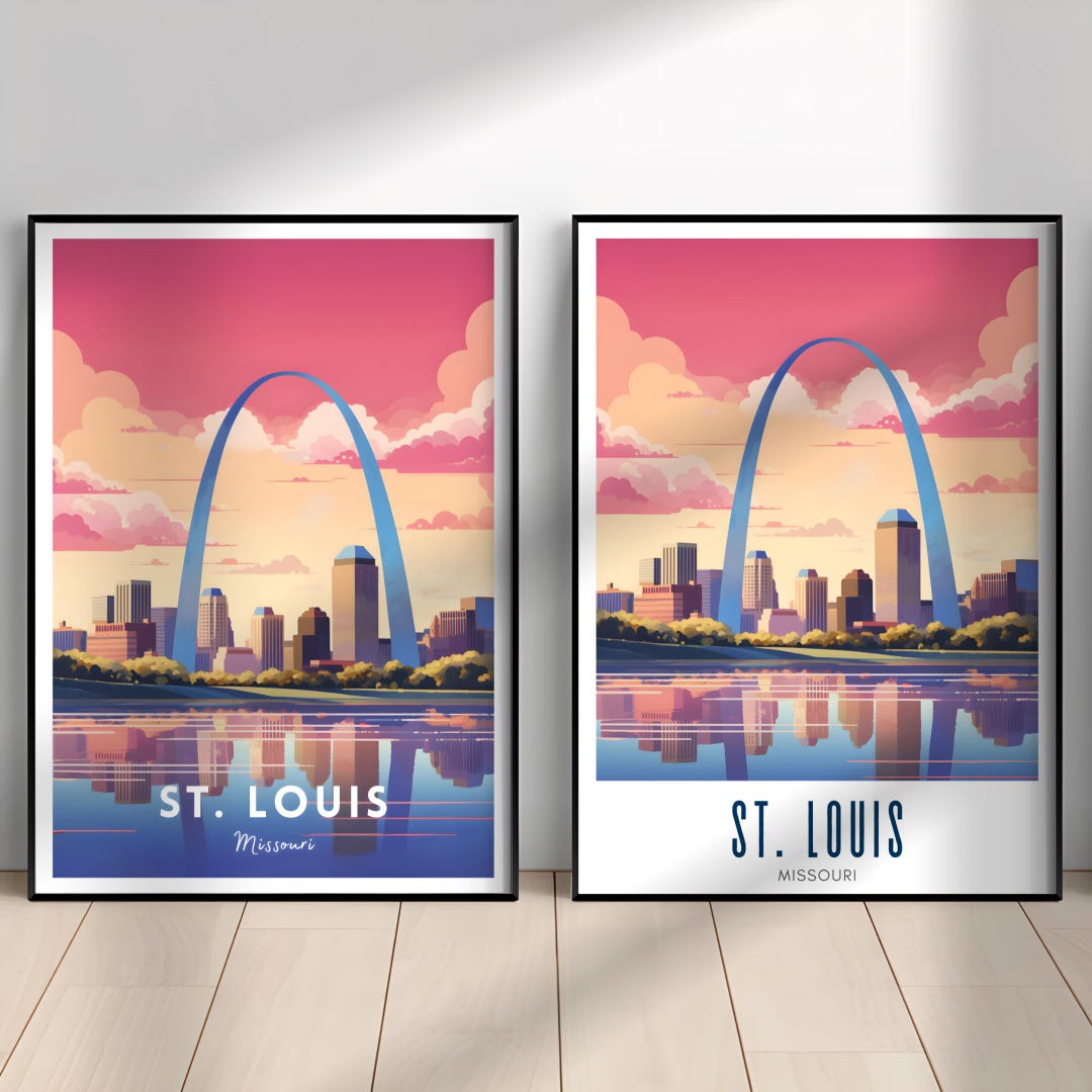 St. Louis Travel Poster, St. Louis Wall Art, St. Louis Print, Digital ...