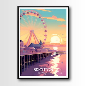 Brighton Reise Poster, Brighton Wand Kunst Druck, Brighton Reise Kunst Poster, digitaler Download, Brighton Druck, Brighton Geschenk