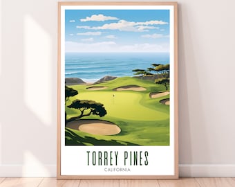 Torrey Pines Poster, Torrey Pines golf course, Torrey Pines print, Golf course print, Digital Download, gift for dad, Golf gift idea