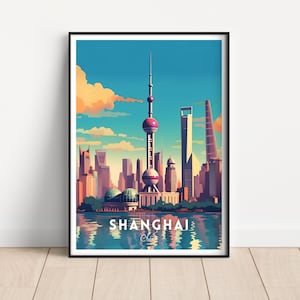 Shanghai Travel Poster, Shanghai Wall Art, Shanghai print, Digital Download, Shanghai China poster, printable wall art, Travel gift
