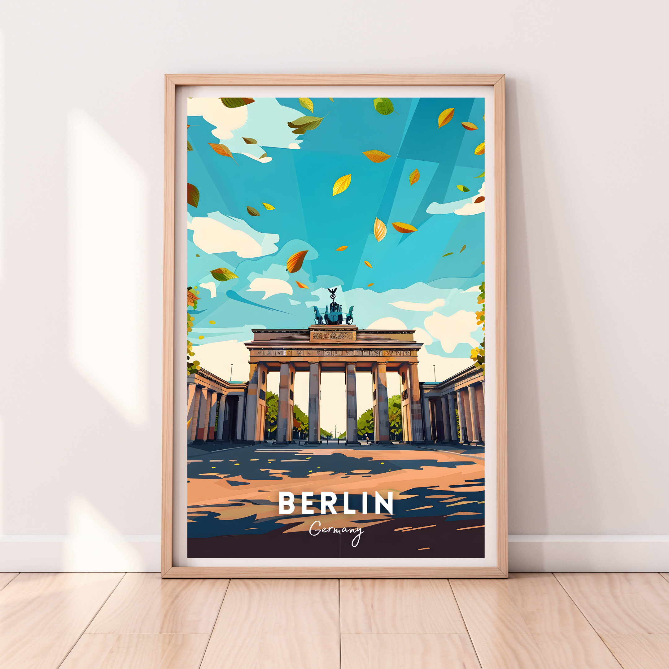 Berlin Brandenburg Gate Travel Poster, Germany Art Print (digital