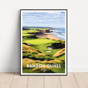 Bandon Dunes Poster, Bandon Dunes resort golf course, Bandon Dunes print, Golf course print, Bandon Dunes resort print, Golf gift idea