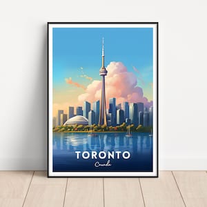 Póster de viaje de Toronto, impresión de Toronto, descarga digital, arte mural de Toronto, arte mural de Canadá, impresión de Canadá, póster de Canadá, regalo