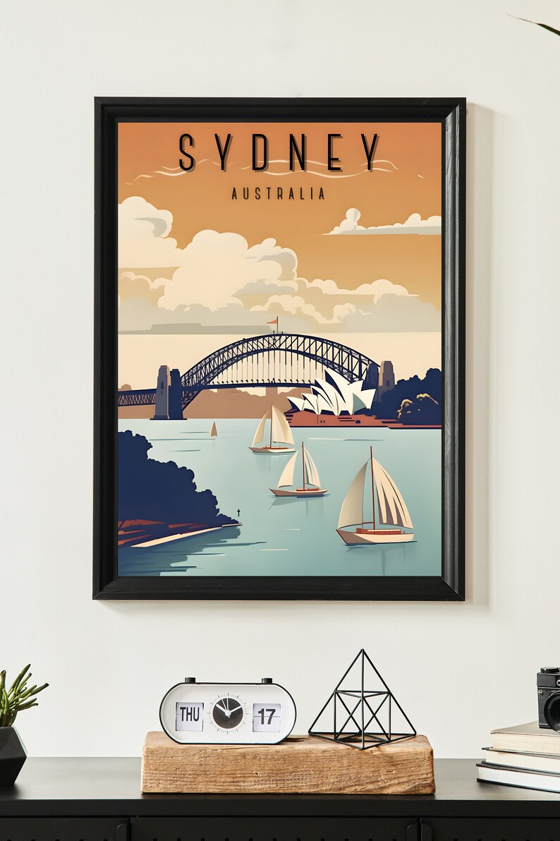 Sydney Travel Poster, Sydney Wall Art Print, Sydney Travel Art Poster, Digital Download