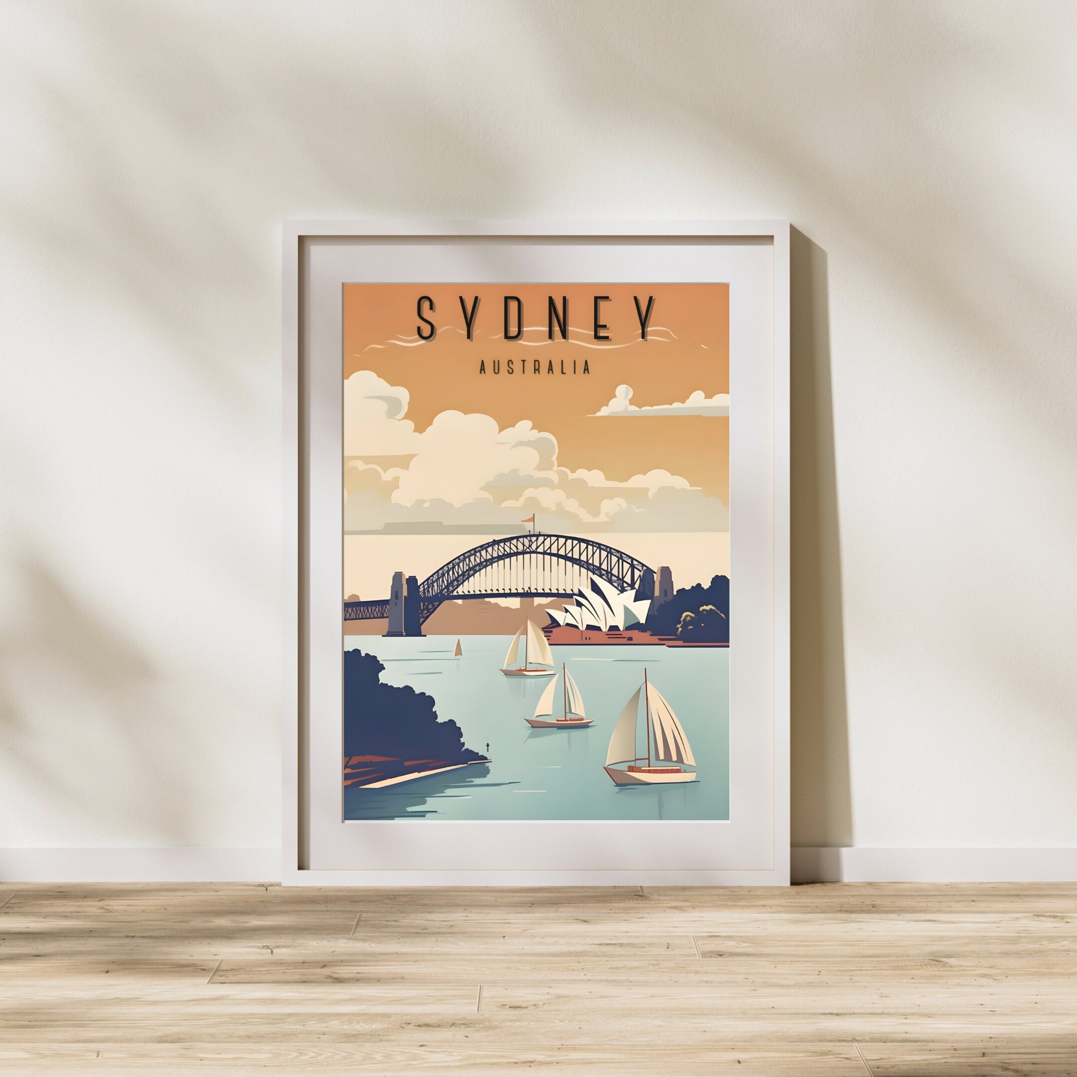 Sydney Travel Poster, Sydney Wall Art Print, Sydney Travel Art Poster, Digital Download