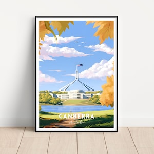 Canberra Australia Travel Poster, Canberra Wall Art, Canberra print, Digital Download, Printable Canberra Wall Art, Australia wall art, gift