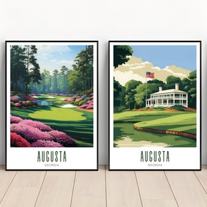 Augusta Poster set, Augusta Print, Augusta National, Digital Download, Augusta Wall Art, Augusta golf course, golf gift idea, Masters