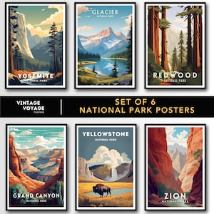 National Park Poster Set: USA Travel Art Prints (Digital Download)