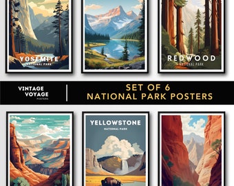 Nationalpark Poster Set: USA Reise Kunstdrucke (Digitaler Download)