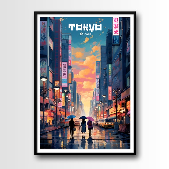 Tokyo Travel Poster, Tokyo Wall Art Print, Tokyo Travel Art, Digital Download, Tokyo print, Japan travel poster, Japan print, Tokyo gift