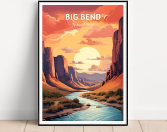 Kunstprint van Big Bend National Park, Texaans landschap (digitale download)